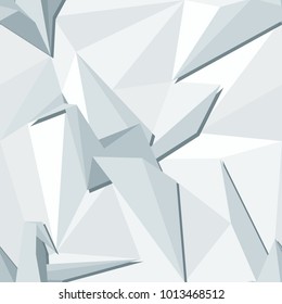 Origami birds. Seamless pattern with origami white paper doves on a white background. Abstract creative background, texture. Good for design of wallpaper, fabrics, cover, banner. Vector illustration