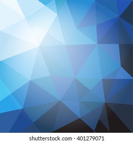 Fondo Azul Origami Con Malla Gradiente, Ilustración Vectorial