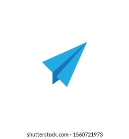 Origami blue bird logo template vector illustration