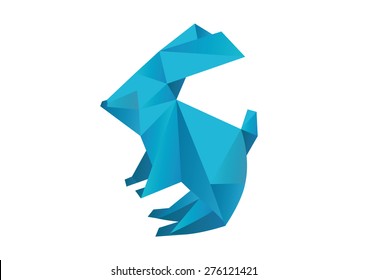 Origami Blue Bunny