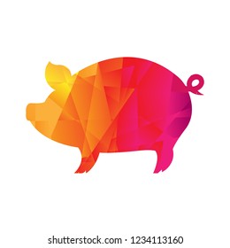 Boar de Origami aislada, Ilustración vectorial