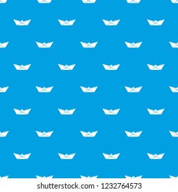 Origami boat pattern vector seamless blue repeat for any use