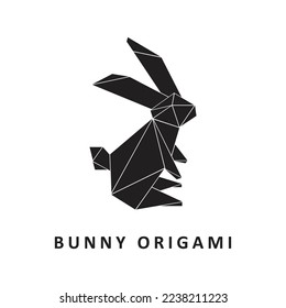 Origami bunny vector creative design. the beautiful art of origami animal shapes. editable