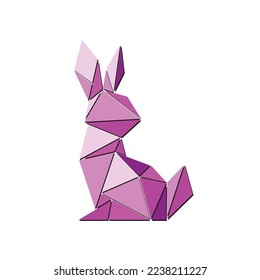 Origami bunny vector creative design. the beautiful art of origami animal shapes. editable