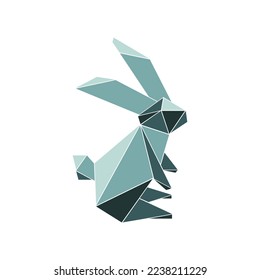 Origami bunny vector creative design. the beautiful art of origami animal shapes. editable