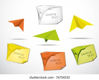 Origami business card with origami planes