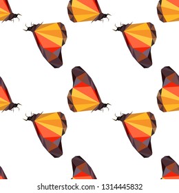 Origami butterflies.  Vector seamless background. Modern polygonal  design. Flat design pattern 