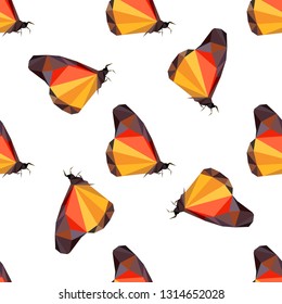 Origami butterflies.  Vector seamless background. Modern polygonal  design. Flat design pattern 