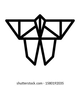 origami butterfly icon outline vector design