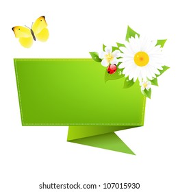 Origami With Butterfly, Isolated On White Background
