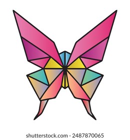 Origami Butterfly Stroke Butterfly eps 10 