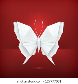 Origami butterfly, vector