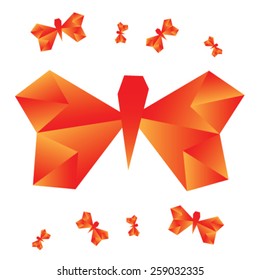 origami butterfly vector illustration