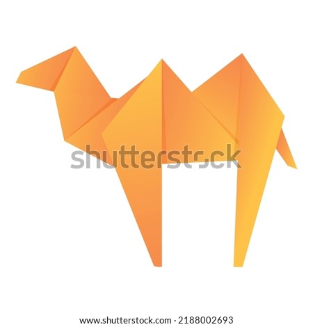 Origami camel icon cartoon vector. Animal bird. Cute object