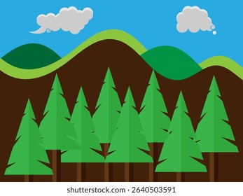 Origami cartoon and paper cut concept. world environment day on blue background. World environment day campaign poster in paper cut style and vector design.
