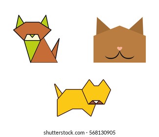 Origami cat logo