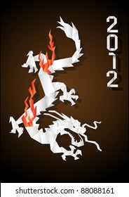  Origami Chinese Dragon.Vector