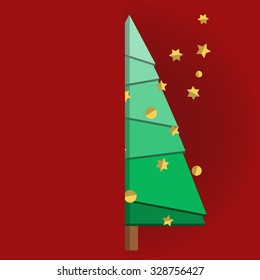 origami christmas tree ,Vector illustration