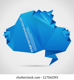 Origami cloud abstract banner with place for text. Image contains transparency effects in lights and shadows - you can put them on every surface. 10 EPS