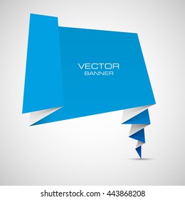 Origami colorful banner. Label to place text. Crumpled paper icon. Folded zigzag tag. Banners set. Text Index picture. Abstract shape background. Form for presentation. Web tag format. Art pattern