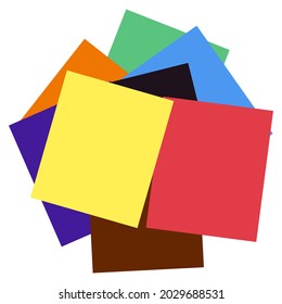 Origami colorful paper. Stack of colored paper illustration. Vector illustration. Stack of Notepad. Top view paper.