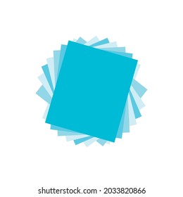 Origami colorful paper. Stack of colored paper. Vector illustration. Stack of Notepad. Top view paper.