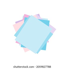 Origami colorful paper. Stack of colored paper. Vector illustration. Stack of Notepad. Top view paper.