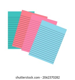 Origami colorful paper. Stack of colored paper. Vector illustration. Stack of Notepad. Top view paper.