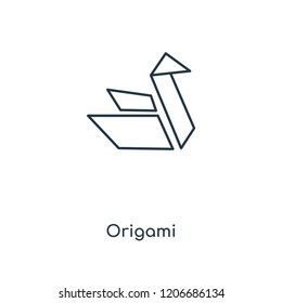 Origami concept line icon. Linear Origami concept outline symbol design. This simple element illustration can be used for web and mobile UI/UX.