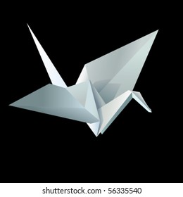 Origami Kranich Art Stock Illustrations Images Vectors