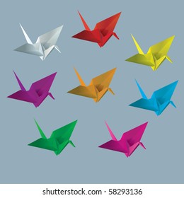 Origami Kranich Art Stock Illustrations Images Vectors