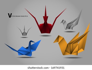 origami crane bird papertoy