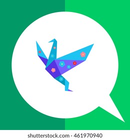 Origami crane flat icon