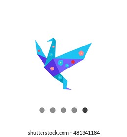 Origami crane flat icon
