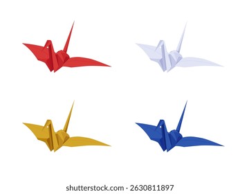 Origami crane illustration material set