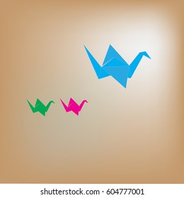 origami crane, illustration vector.
