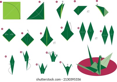 Origami Crane Tsuru Step By Step