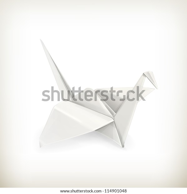 Origami Crane Vector Stock Vector (Royalty Free) 114901048