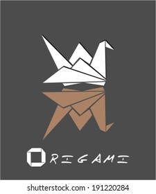 Origami crane - vector icon