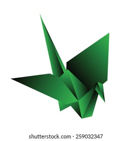 origami crane vector illustration