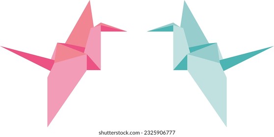 Origami Crane Vector image or clip art
