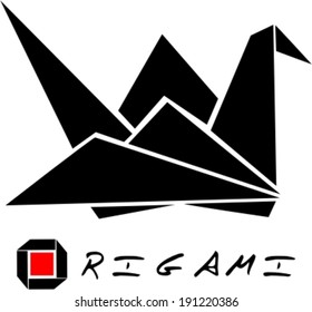 Origami crane-vector  icon