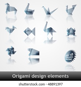 Origami design elements EPS10 compatible vector