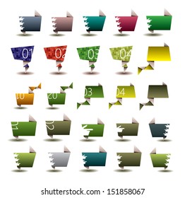 origami design. speech bubbles set. vector illustration