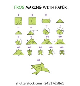 Origami-Diagramm Origami Frosch Origami Anweisungen Origami Schritt für Schritt
