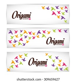 Origami digital design, vector illustration eps 10.