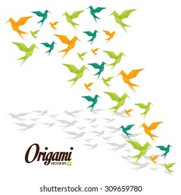 Origami digital design, vector illustration eps 10.