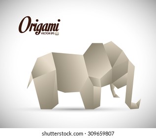 Origami digital design, vector illustration eps 10.