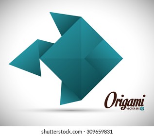 Origami digital design, vector illustration eps 10.