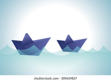 Origami digital design, vector illustration eps 10.